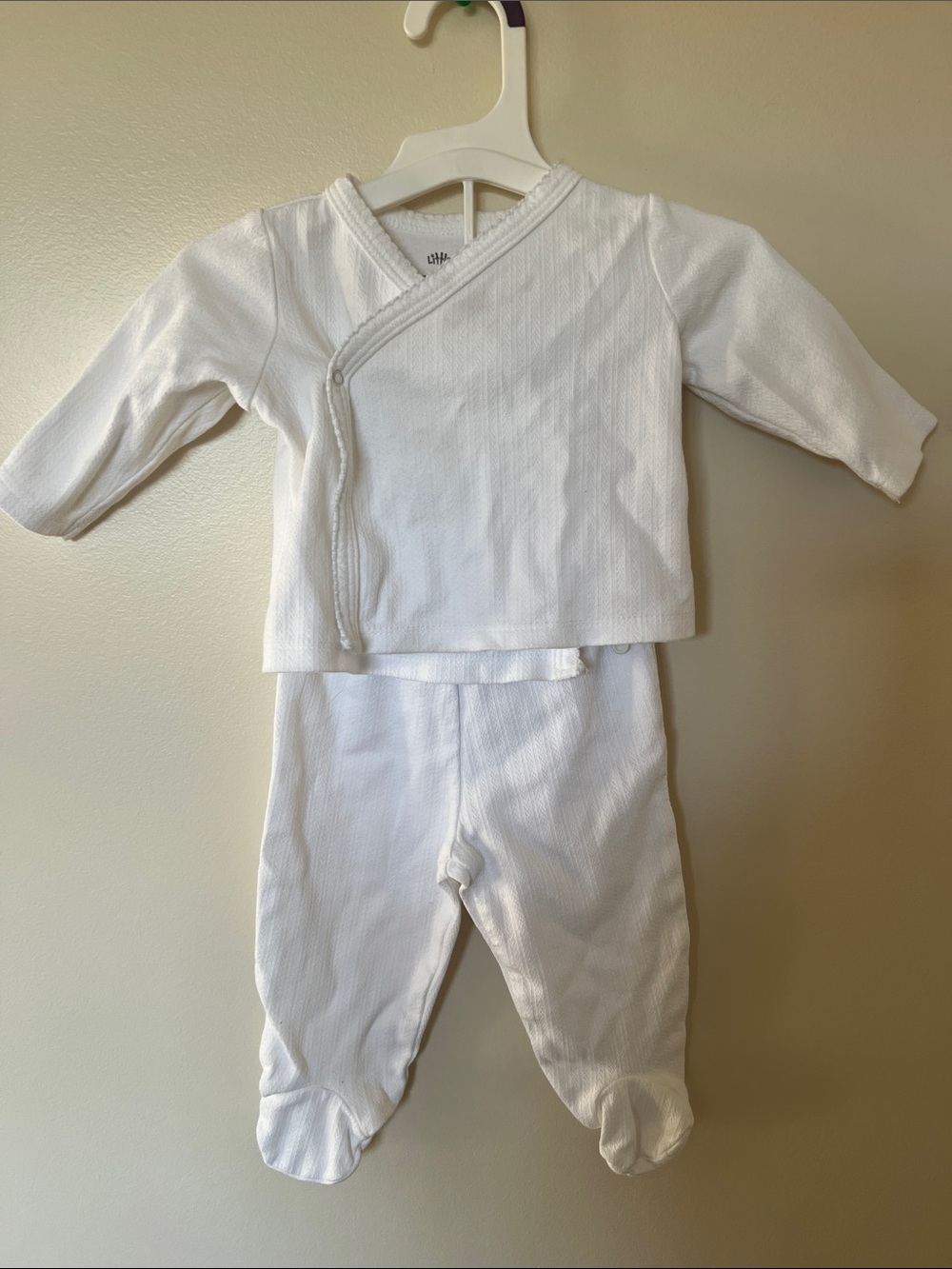 Little Me Cotton White Kids Pajama Set